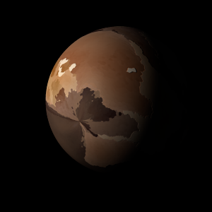 The artist's impression of TOI-1227 Bb artist's rendition