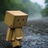 sad cardboard robot, humor